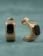 Серьги из золота 585 пробы c ониксом