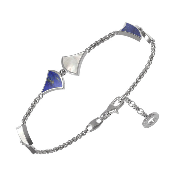 Браслет из белого золота c лазуритом и перламутром