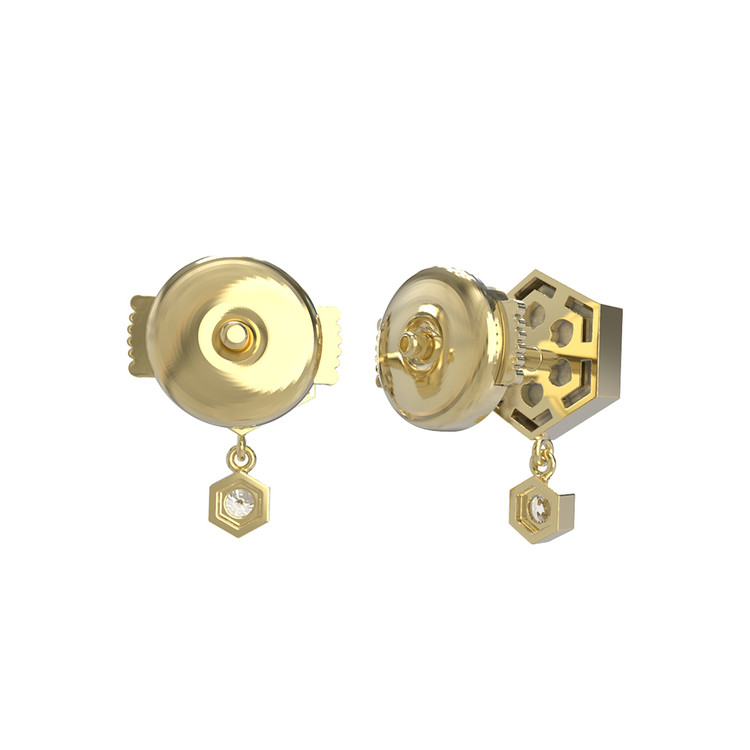 Серьги из лимонного золота c бриллиантами и перламутром