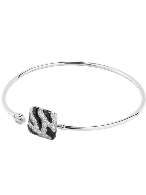 Браслет из белого золота c эмалью и бриллиантами