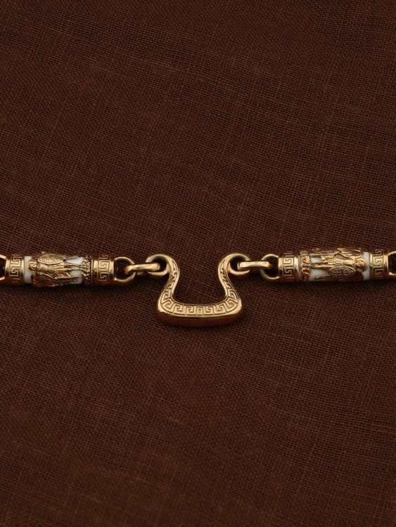 Цепь из золота c эмалью и бивнем мамонта