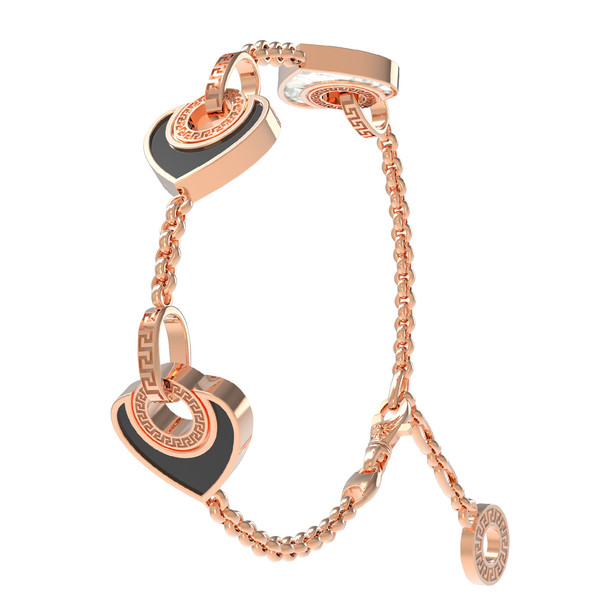 Браслет из золота c ониксом и перламутром