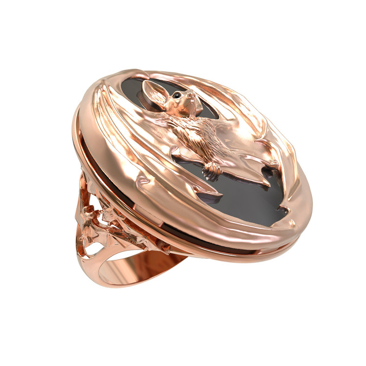 Кольцо из золота c эмалью и ониксом