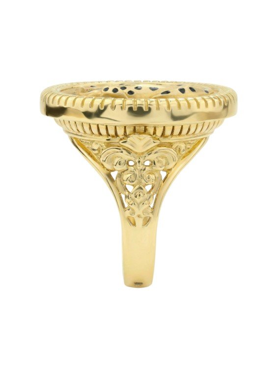 Кольцо из лимонного золота c эмалью