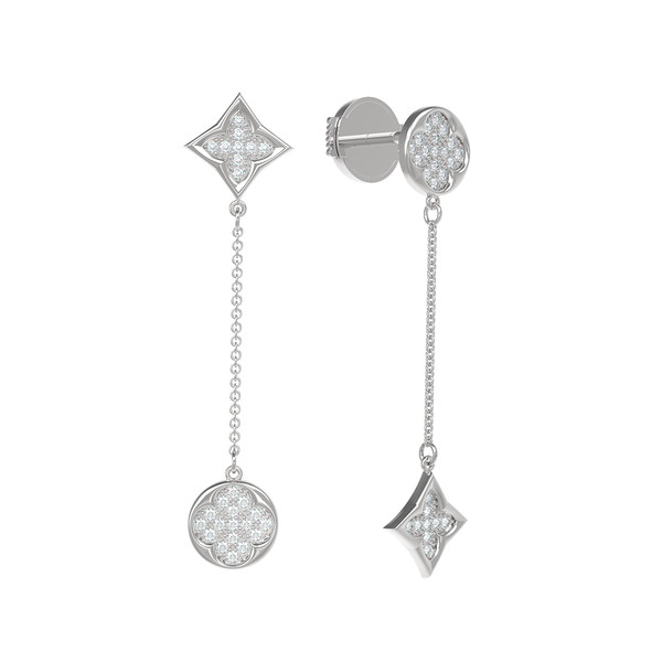 Серьги из белого золота c бриллиантами