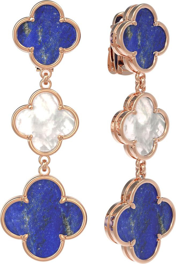 Серьги из золота c лазуритом и перламутром