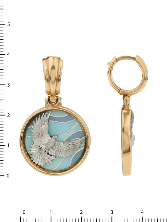 Серьги из золота c эмалью