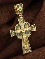 Крест из лимонного золота 585 пробы