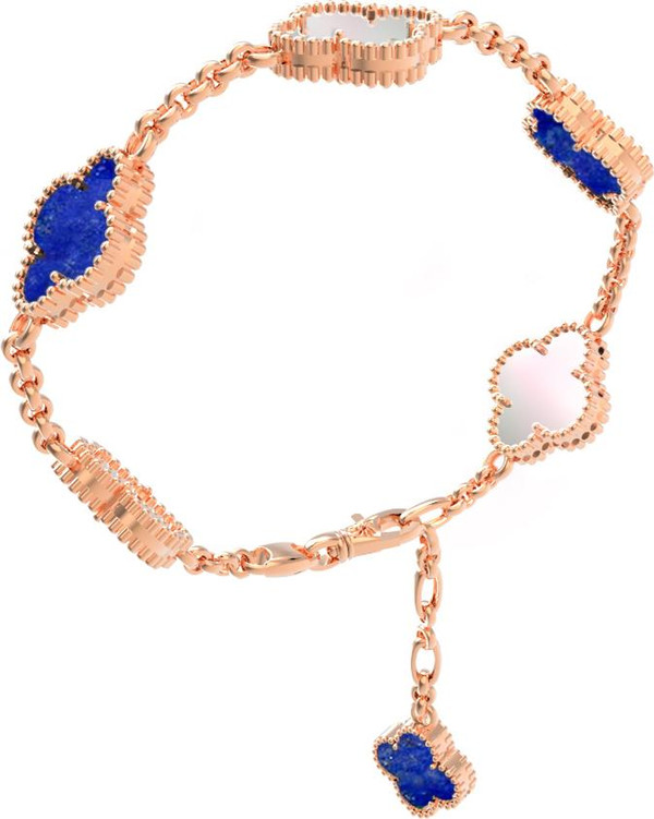 Браслет из золота c лазуритом и перламутром