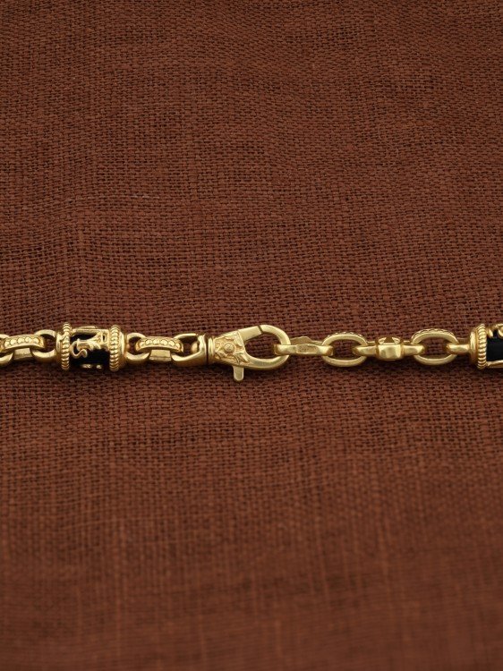 Цепь из лимонного золота c ониксом