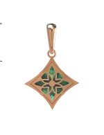 Подвеска из золота 585 пробы c малахитом
