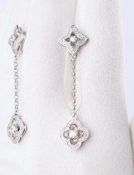 Серьги из белого золота 585 пробы c бриллиантами