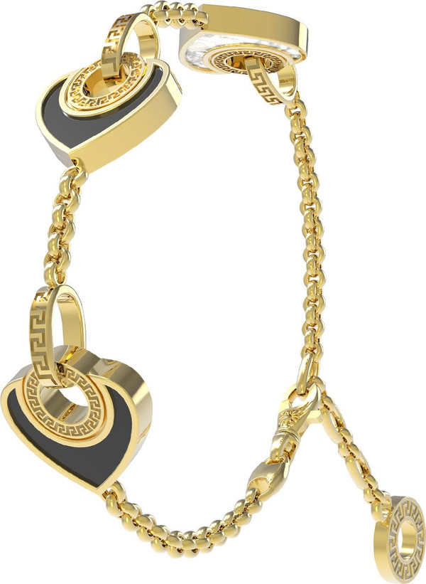 Браслет из лимонного золота c ониксом и перламутром