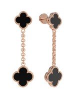Серьги из золота 585 пробы c ониксом