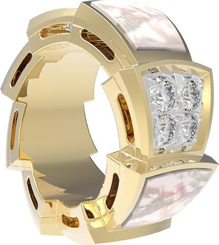 Подвеска из лимонного золота c бриллиантами и перламутром