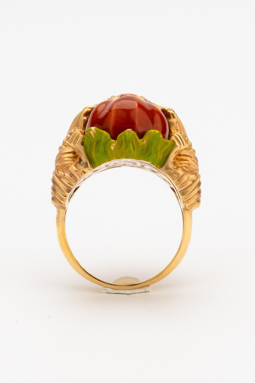 Кольцо из золота c эмалью