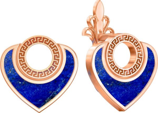 Серьги из золота 585 пробы c лазуритом