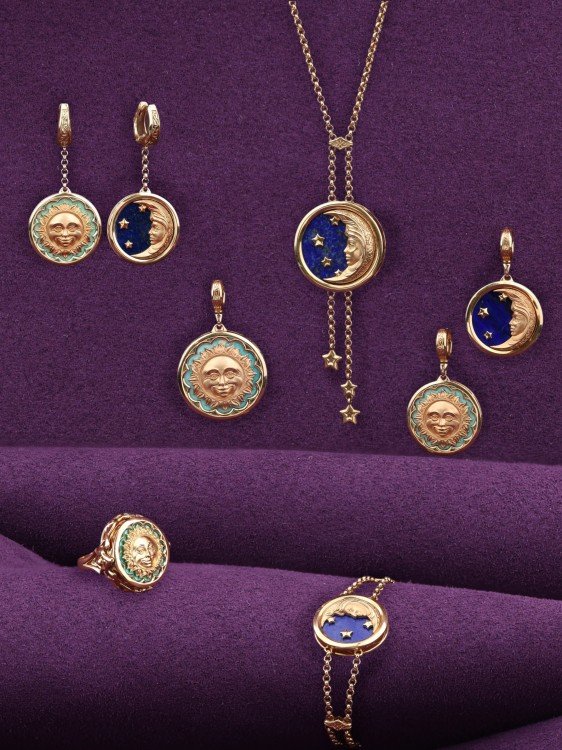 Браслет из золота c бирюзой и лазуритом