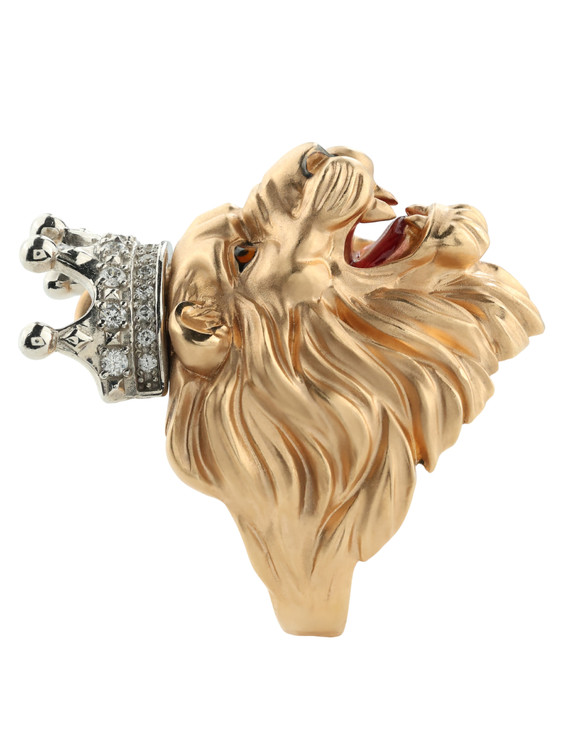 Кольцо из золота c эмалью и бриллиантами