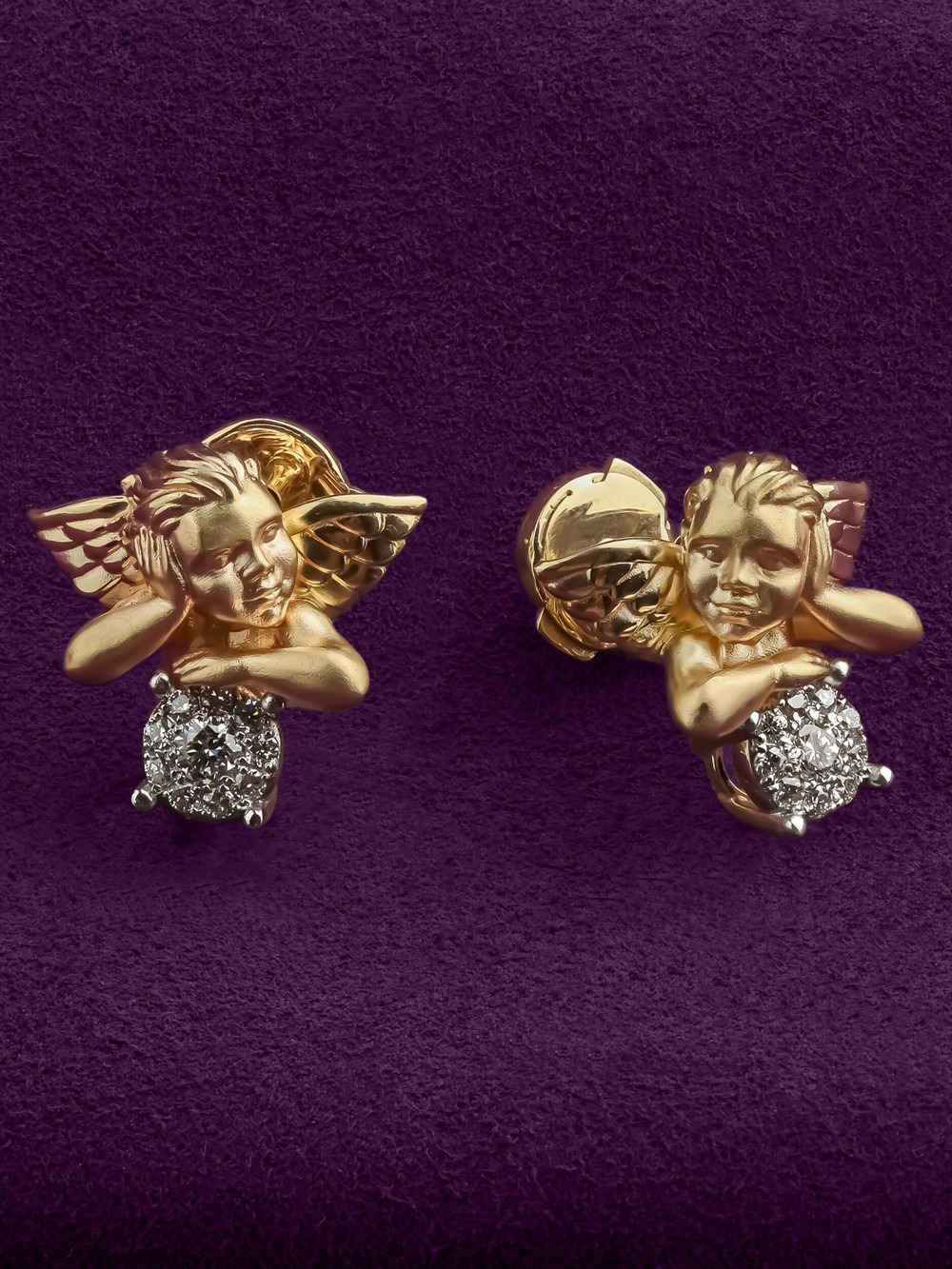 Серьги из золота c бриллиантами