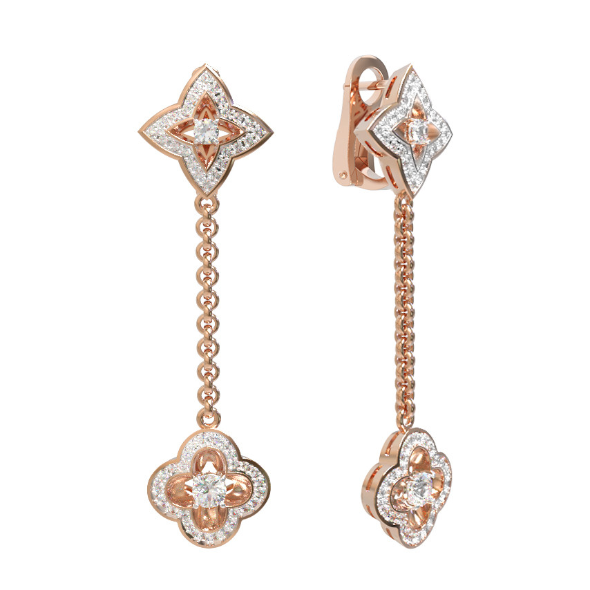 Серьги из золота c бриллиантами