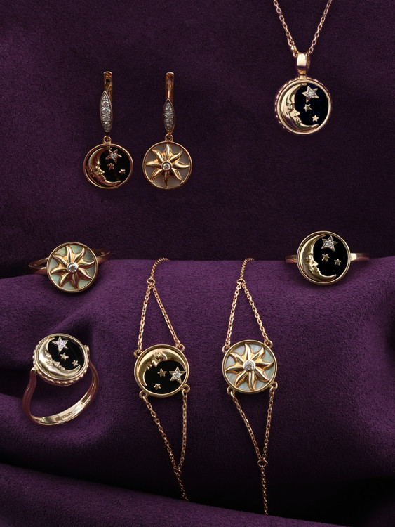 Браслет из золота c бриллиантами и ониксом