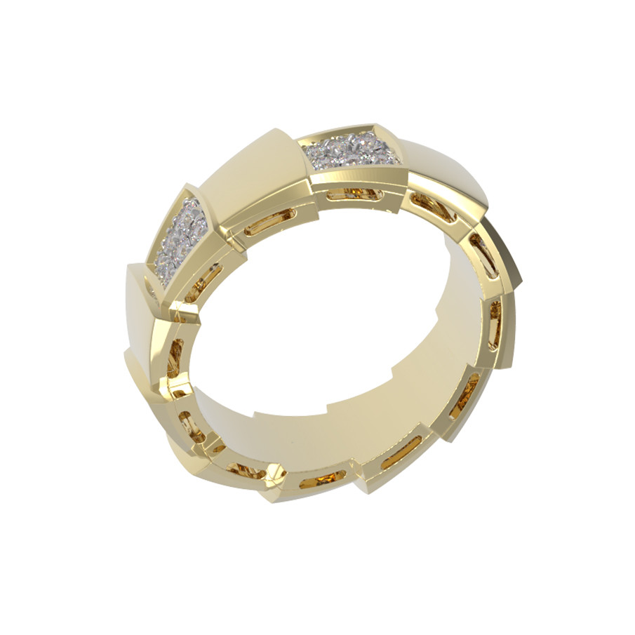 Кольцо из лимонного золота c бриллиантами