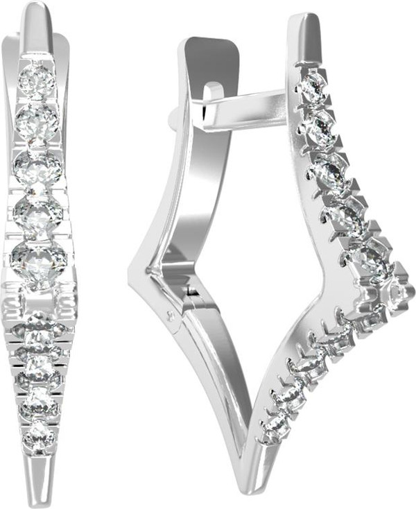 Серьги из белого золота c бриллиантами