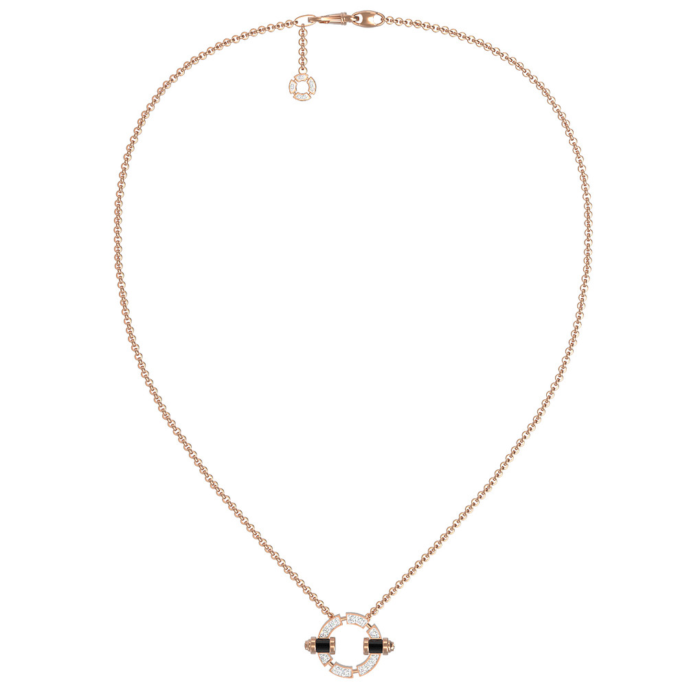 Колье из золота c бриллиантами и ониксом