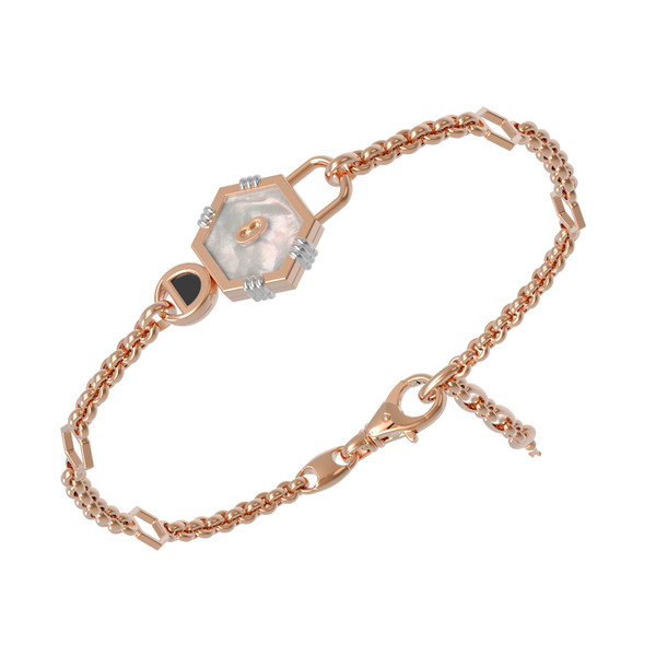 Браслет из золота c ониксом и перламутром