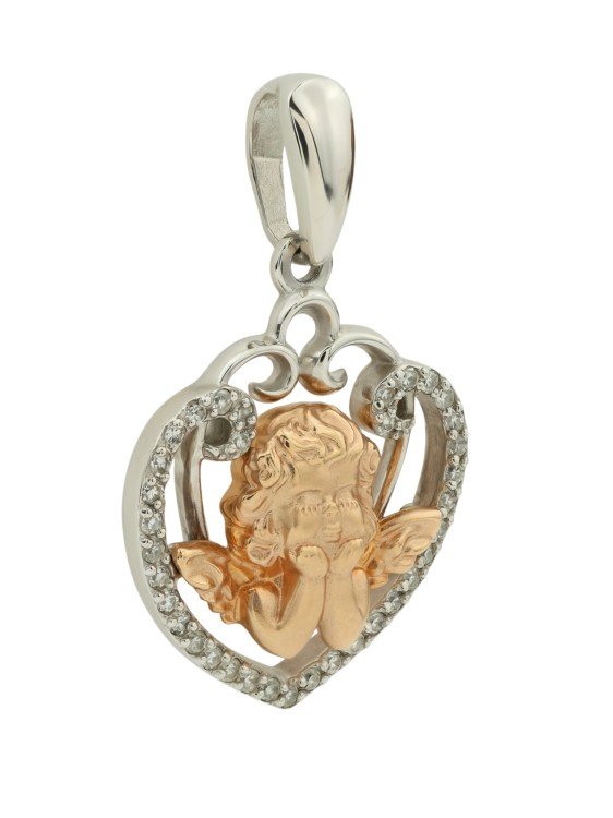 Подвеска из белого золота c бриллиантами