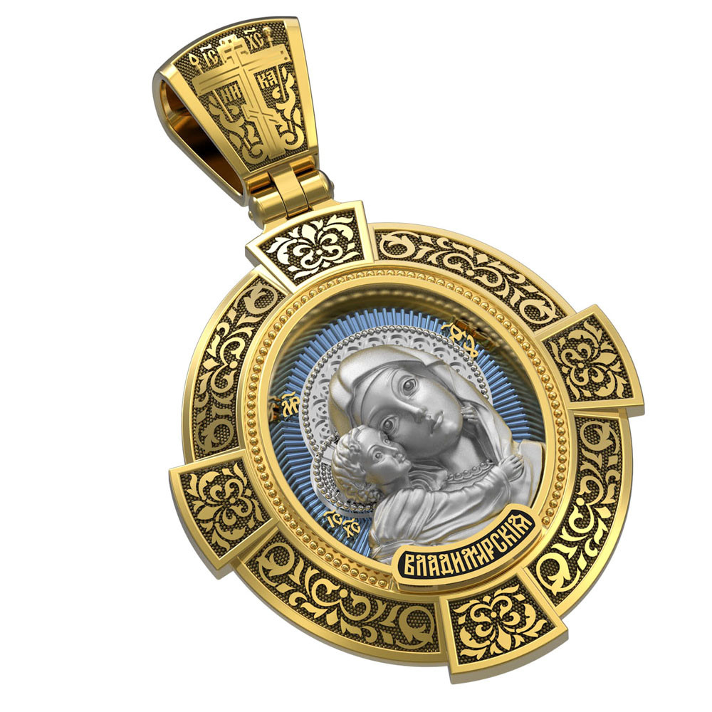 Образок из лимонного золота c эмалью