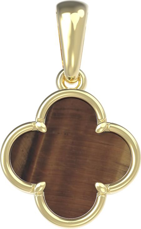 Подвеска из лимонного золота c тигровым глазом