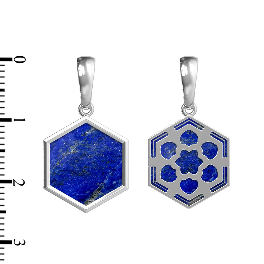 Подвеска из белого золота c лазуритом