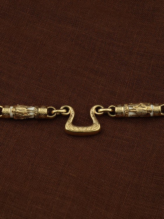 Цепь из лимонного золота c эмалью и бивнем мамонта