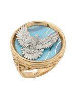 Кольцо из золота 585 пробы c эмалью