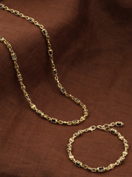 Браслет из лимонного золота c ониксом