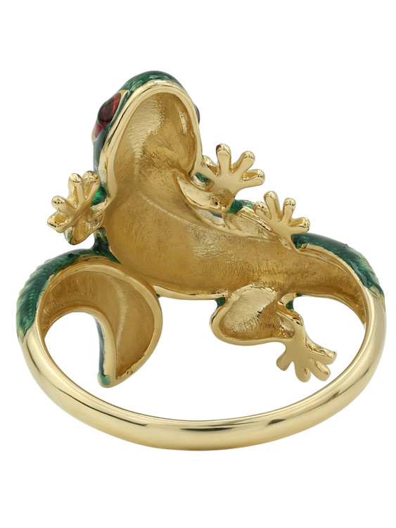 Кольцо из лимонного золота c эмалью