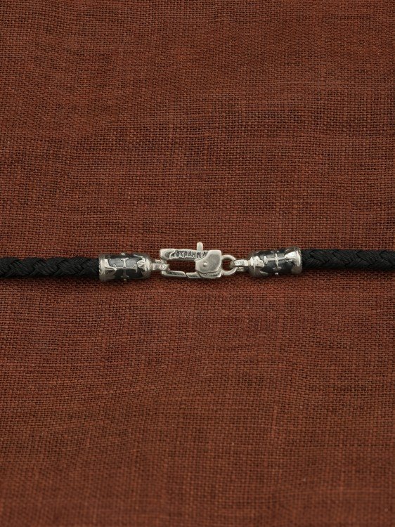 Шнурок шёлковый из белого золота c шёлковым шнурком