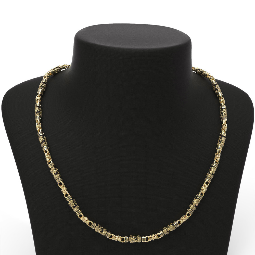 Цепь из лимонного золота c эбеновым деревом