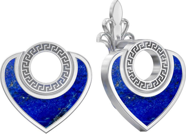 Серьги из белого золота c лазуритом