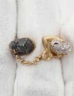 Кольцо из лимонного золота 585 пробы c бриллиантами