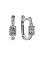 Серьги из белого золота 585 пробы c бриллиантами