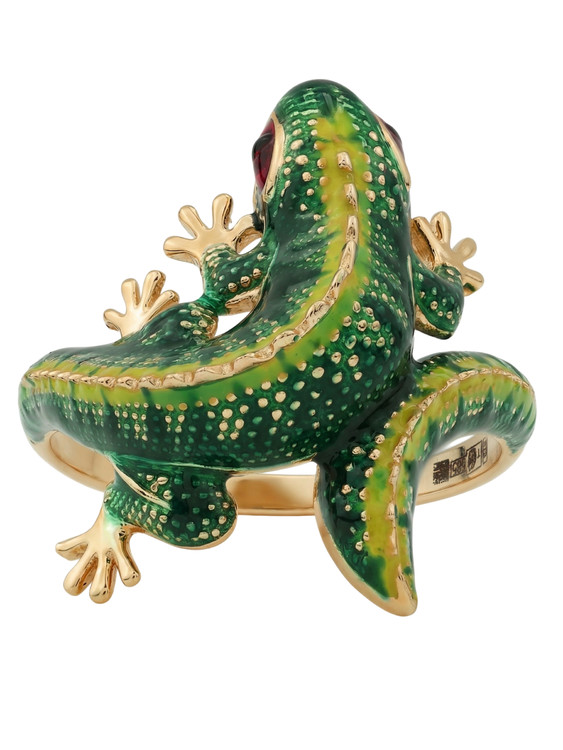 Кольцо из золота c эмалью