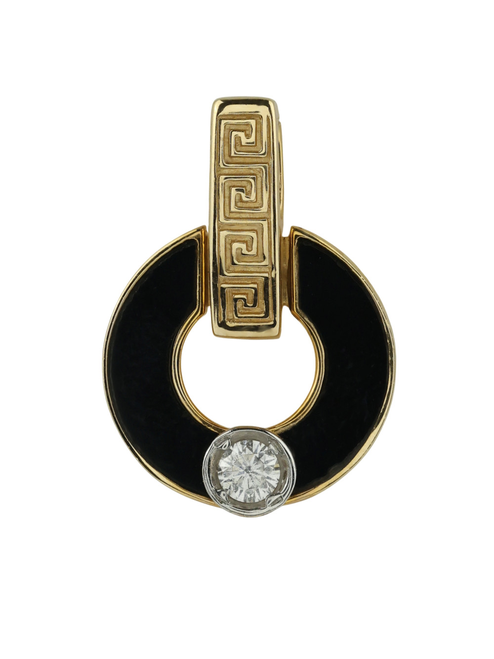 Подвеска из лимонного золота c бриллиантами и ониксом