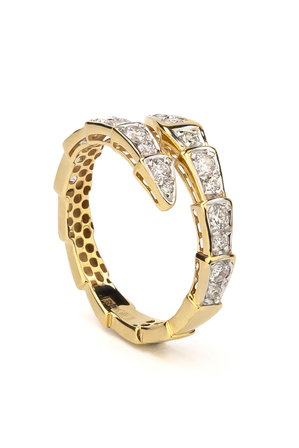 Кольцо из лимонного золота c бриллиантами