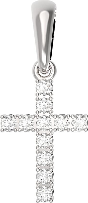 Крест из белого золота c бриллиантами