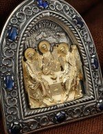 Образок из серебра 960 пробы и золота 585 пробы