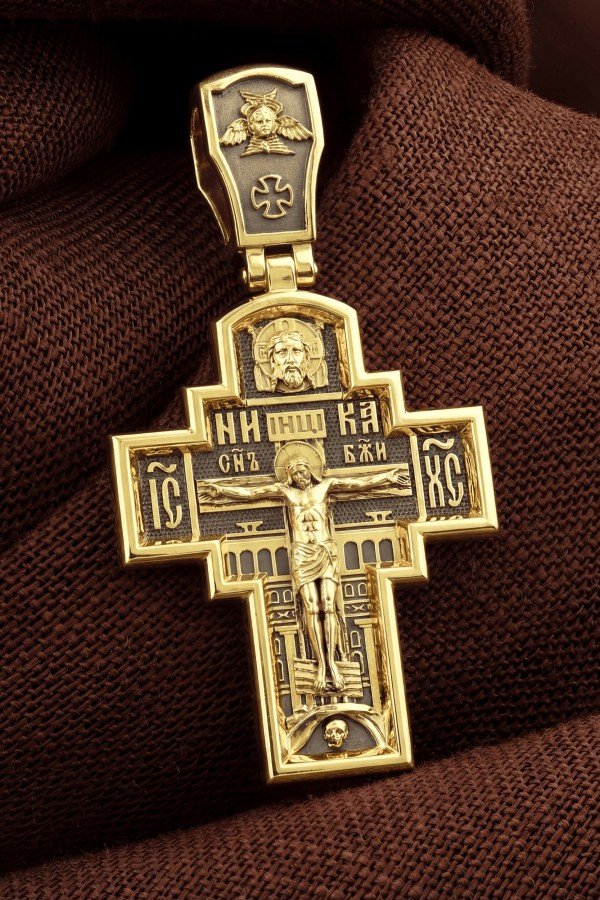 Крест из лимонного золота