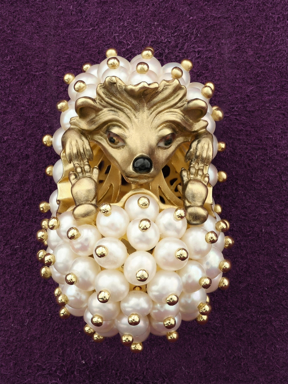 Подвеска из лимонного золота c эмалью и жемчугом